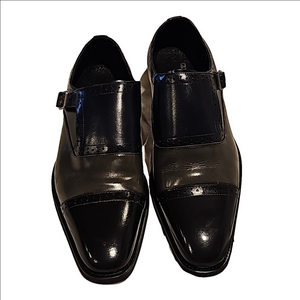 Giorgio Venturi mens dress loafer blue gray and black leather size 9